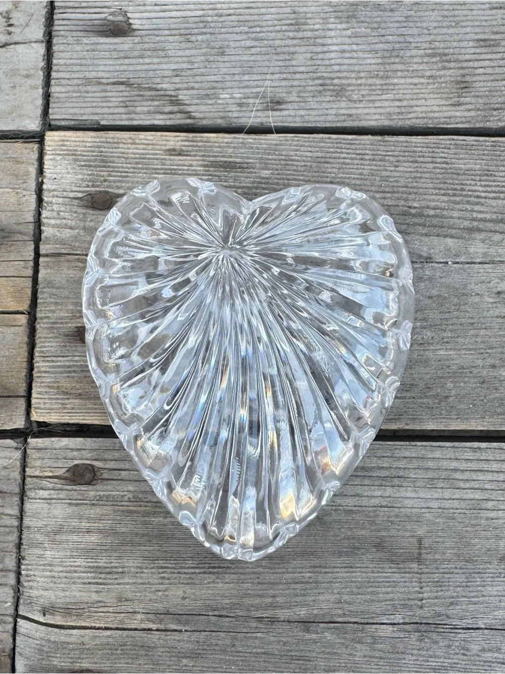 Gorgeous Vintage Heart Crystal Trinket Jewelry Box